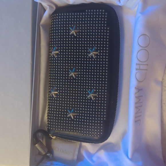 Jimmy Choo Black Wallet with Star Studs Box And Dust Bag Included - Picture 2 of 14
